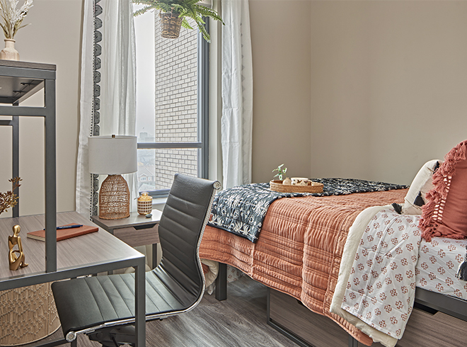 Furnished apartment bedroom