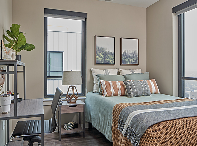 Furnished apartment bedroom