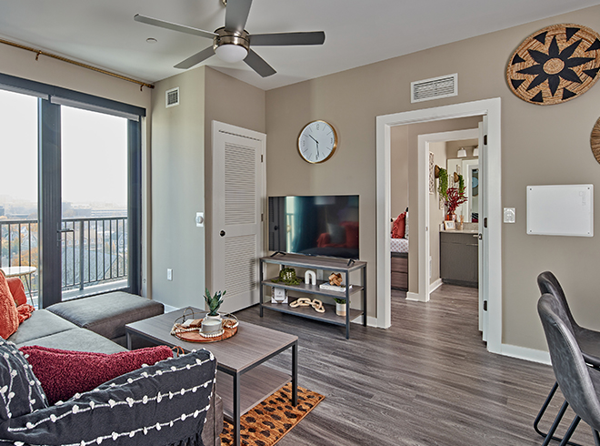 Furnished apartment living space