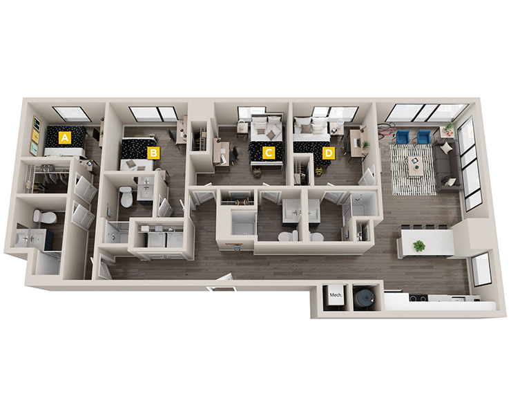 4x4 Floor-plan