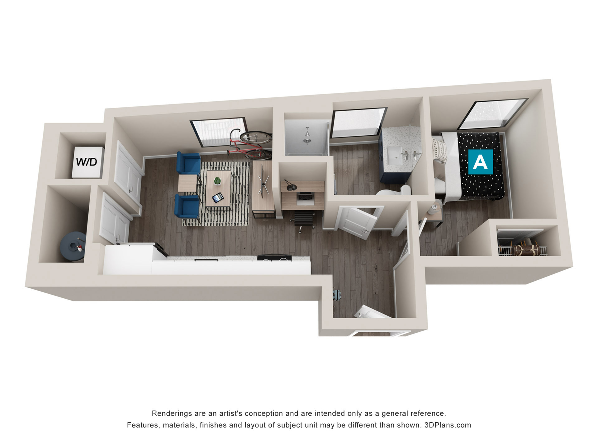 A1M - 1x1 Floor plan