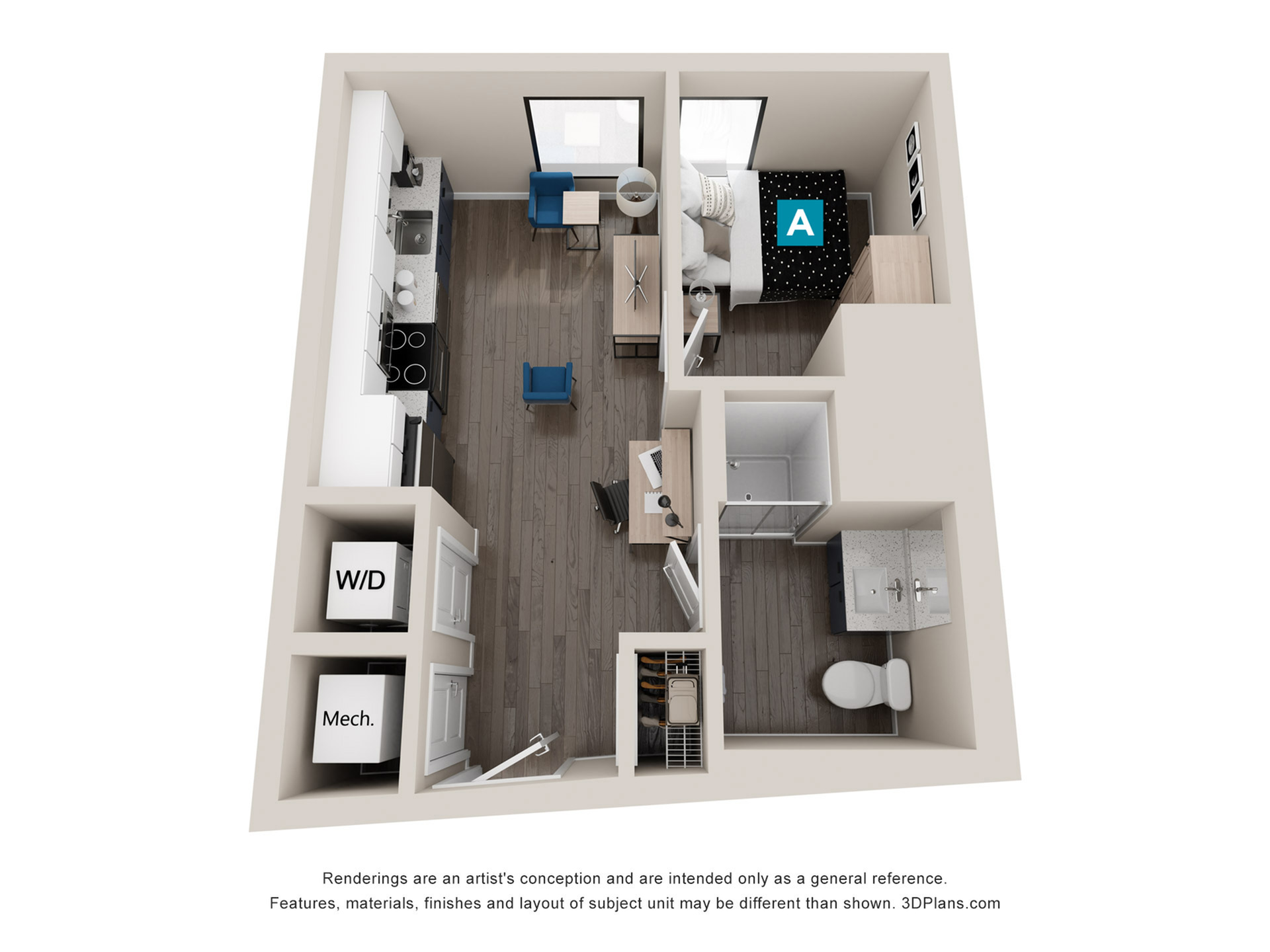 A6 - 1x1 Floor plan