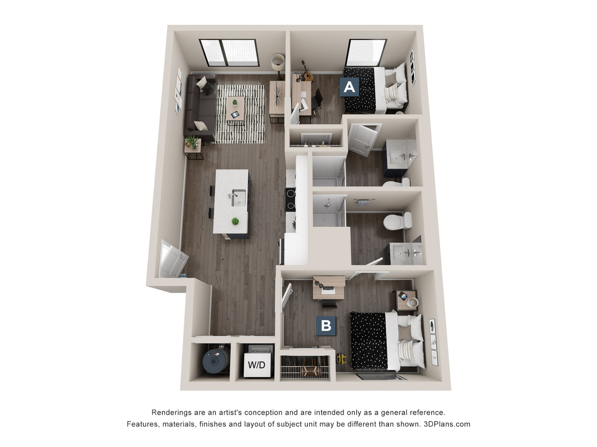 B1M - 2x2 Floor plan