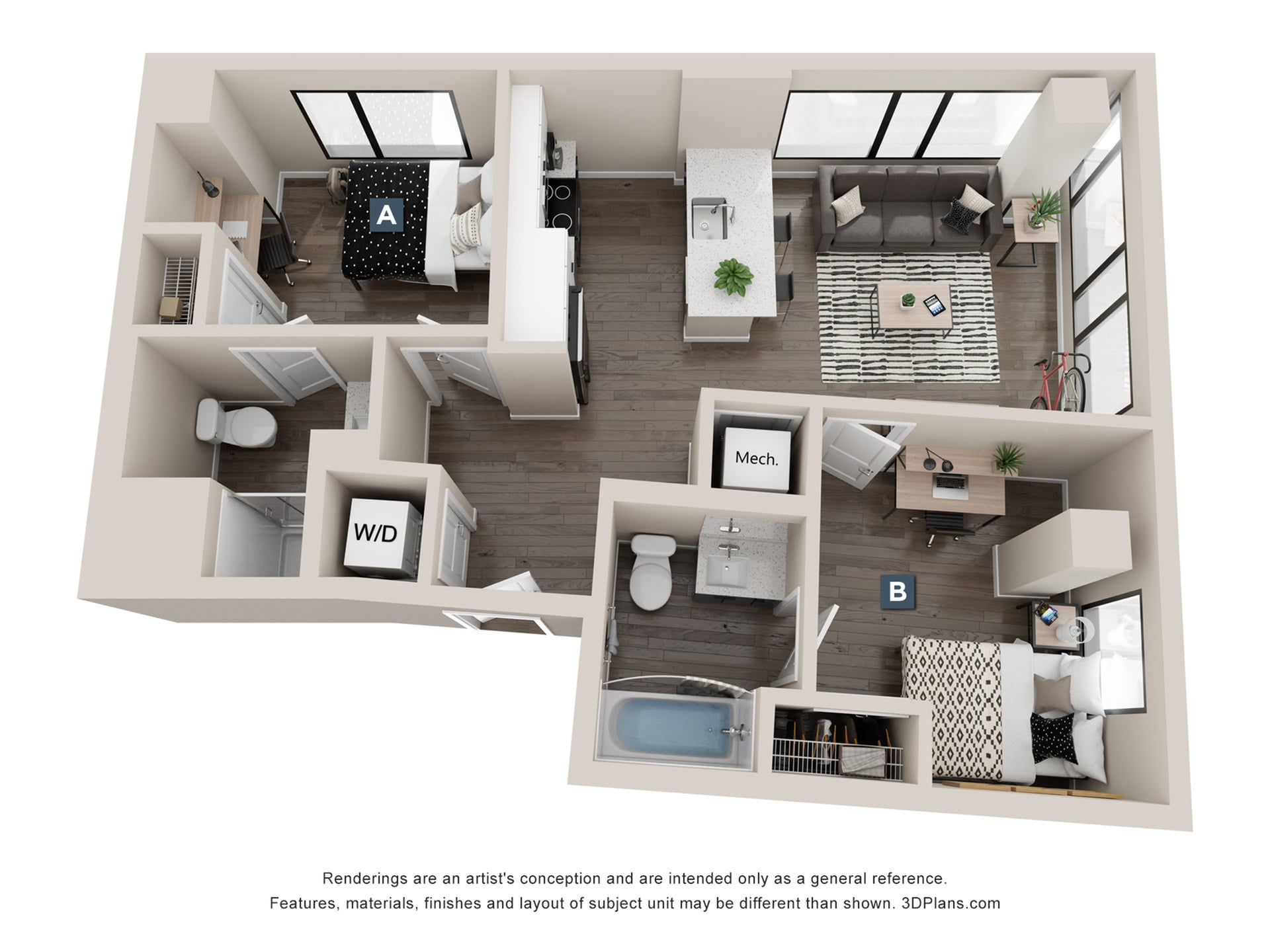 B4 - 2x2 Floor plan