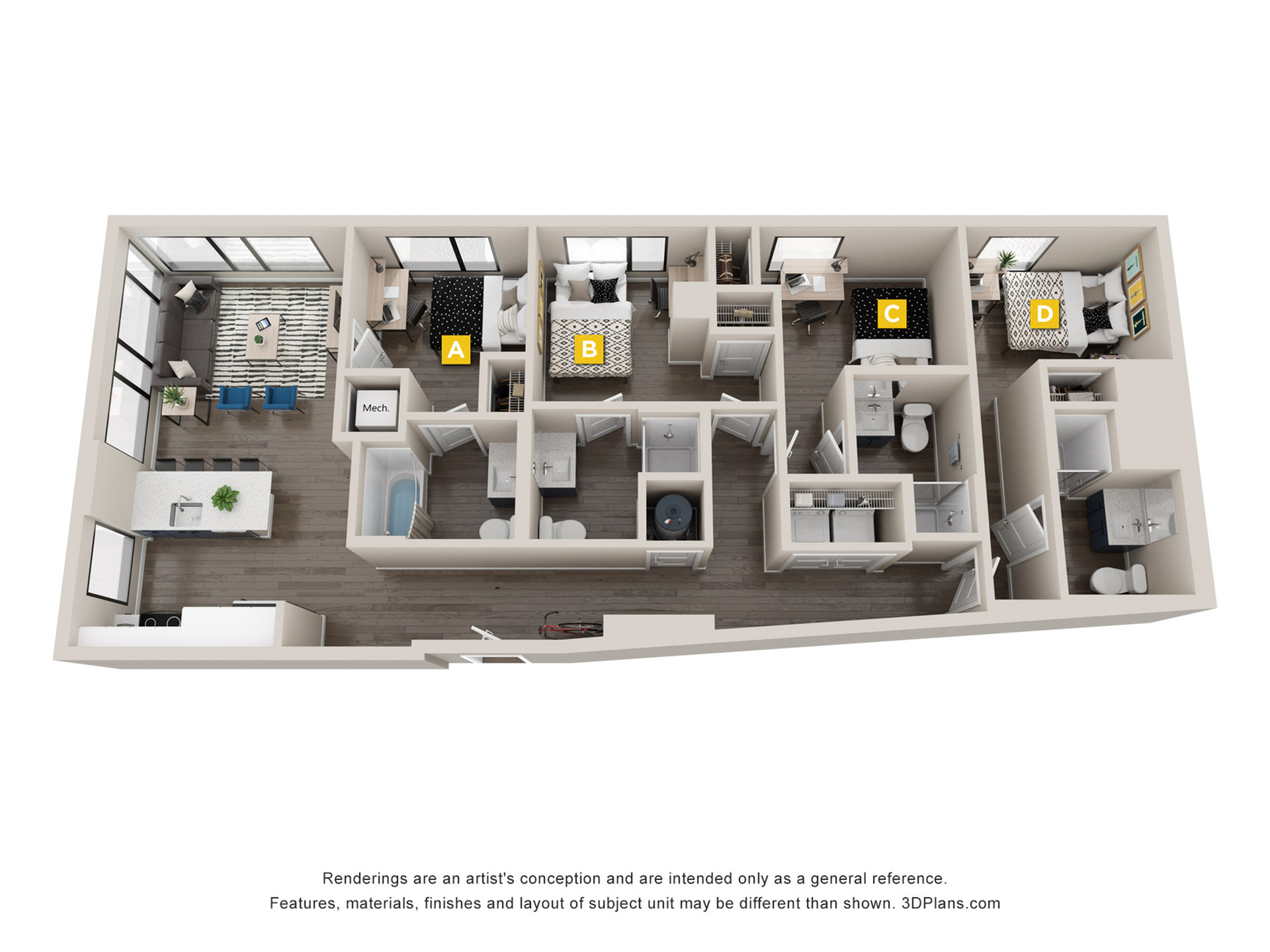 D2 - 4x4 Floor plan