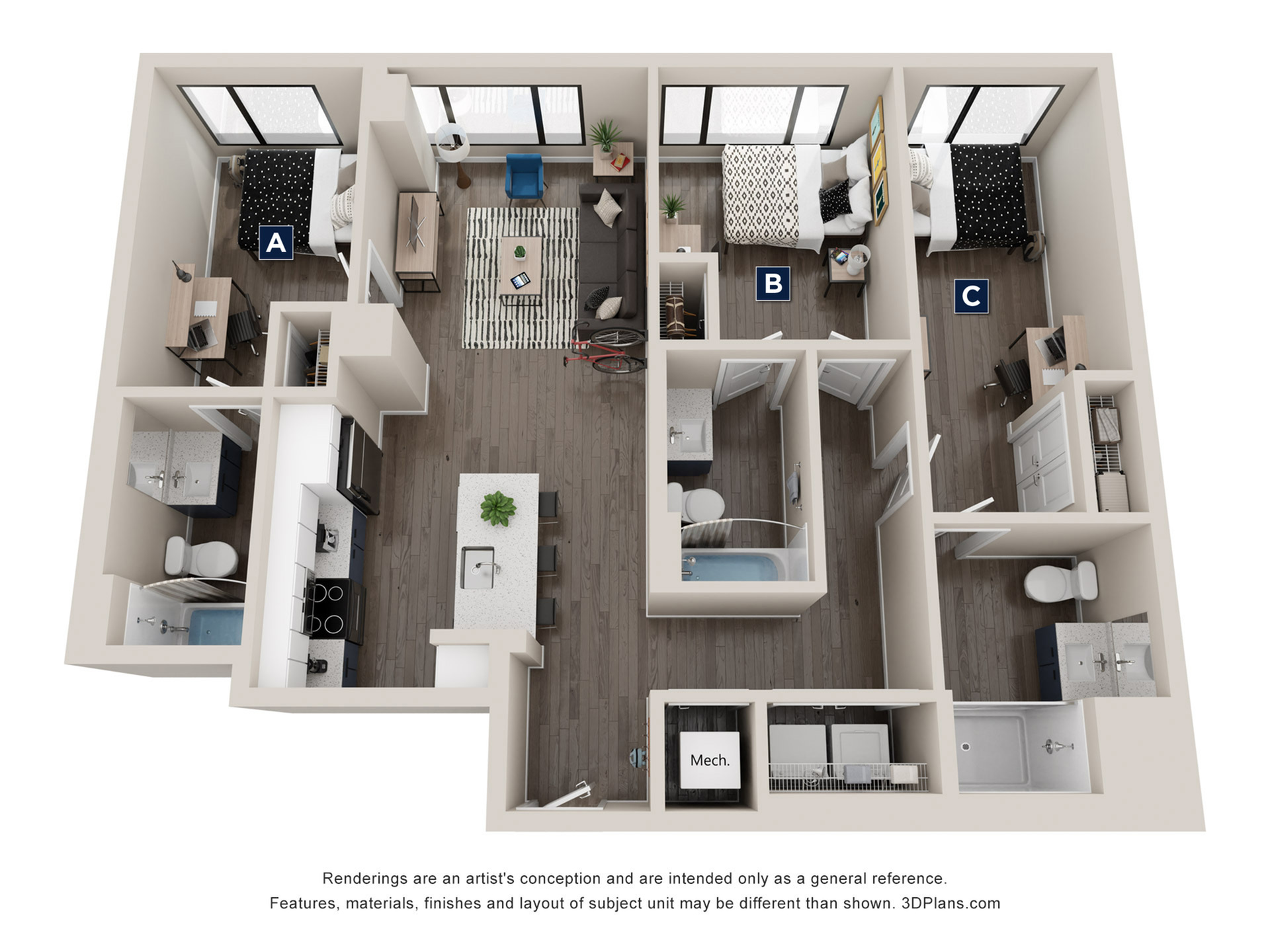 C1.1 - 3x3 Floor plan